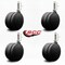 Service Caster 4'' Black Heavy Duty Floor Safe Twin Wheel Caster 1/2'' Threaded Stem , 4PK SCC-TS02S100-TPR-BLK-121315-4 - alternate 4